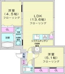 仮称)ALPHA平岸4-6の物件間取画像